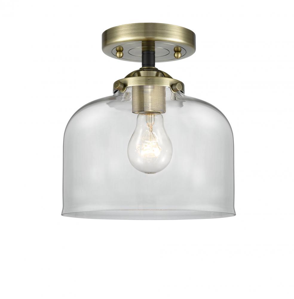 Bell - 1 Light - 8 inch - Black Antique Brass - Semi-Flush Mount
