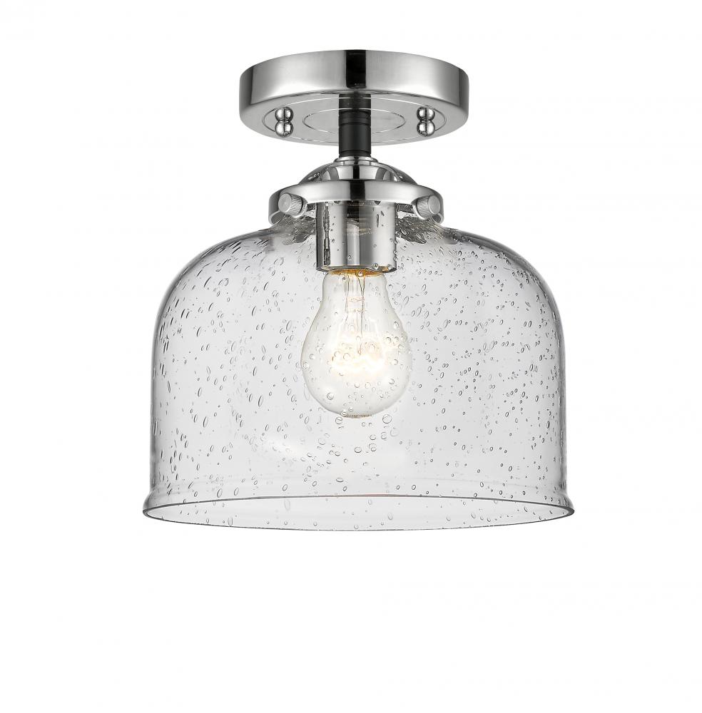 Bell - 1 Light - 8 inch - Black Polished Nickel - Semi-Flush Mount