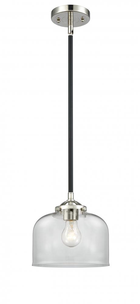 Bell - 1 Light - 8 inch - Black Polished Nickel - Cord hung - Mini Pendant