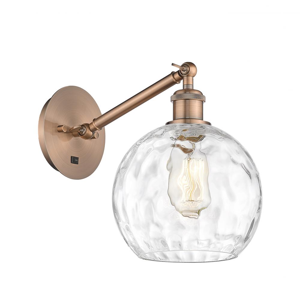 Athens Water Glass - 1 Light - 8 inch - Antique Copper - Adjustable Sconce
