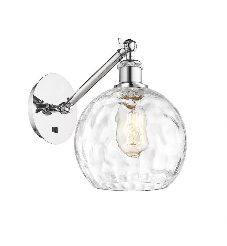 Athens Water Glass - 1 Light - 8 inch - Polished Chrome - Adjustable Sconce