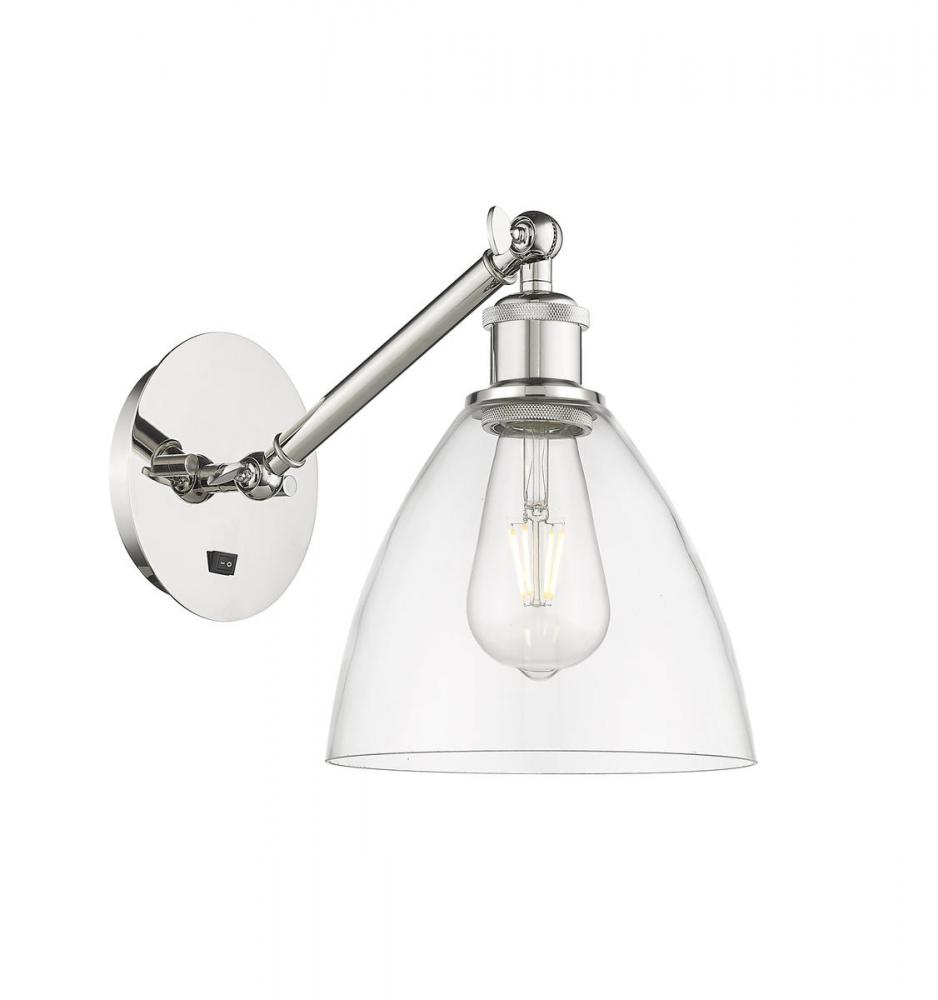 Bristol - 1 Light - 8 inch - Polished Nickel - Adjustable Sconce