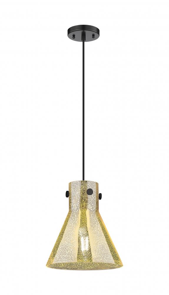 Newton Cone - 1 Light - 10 inch - Matte Black - Cord hung - Pendant