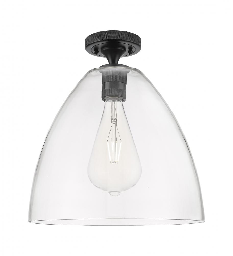 Crown Point - 1 Light - 12 inch - Matte Black - Flush Mount