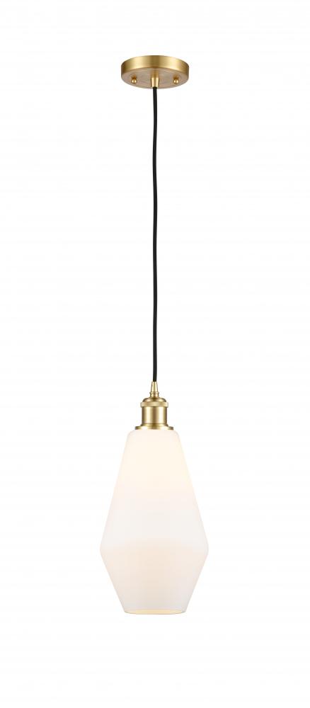 Cindyrella - 1 Light - 7 inch - Satin Gold - Cord hung - Mini Pendant