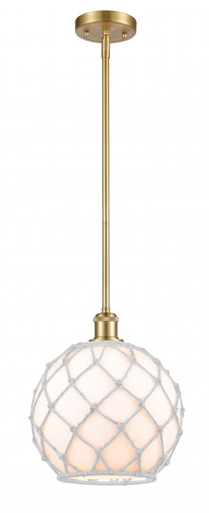 Farmhouse Rope - 1 Light - 10 inch - Satin Gold - Mini Pendant