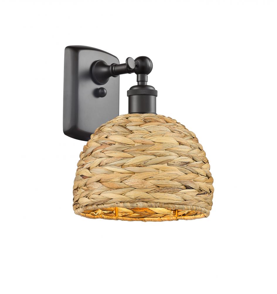 Woven Rattan - 1 Light - 8 inch - Oil Rubbed Bronze - Sconce