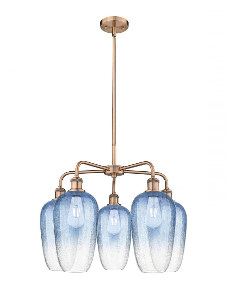 Brookhaven Flute - 5 Light - 26 inch - Polished Chrome - Stem hung - Chandelier