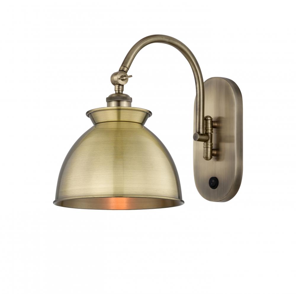 Adirondack - 1 Light - 8 inch - Antique Brass - Adjustable Swing Arm