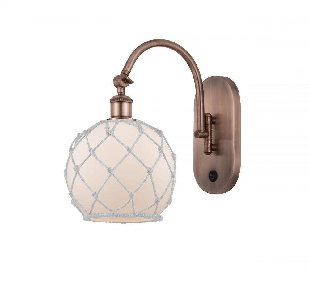 Farmhouse Rope - 1 Light - 8 inch - Antique Copper - Sconce