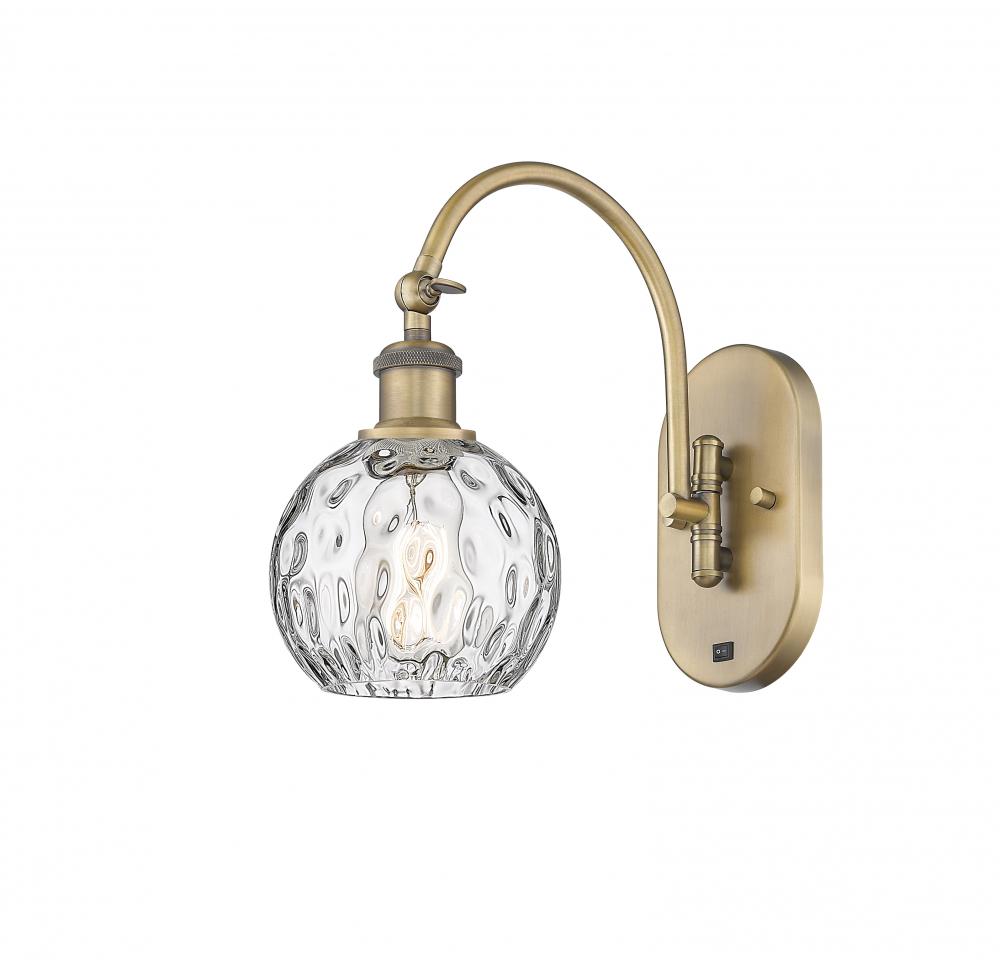 Athens Water Glass - 1 Light - 6 inch - Brushed Brass - Adjustable Swing Arm