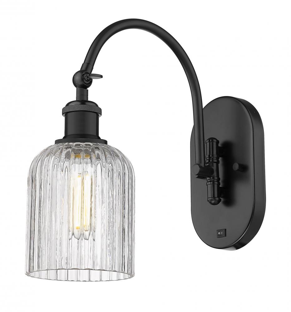 Bridal Veil - 1 Light - 5 inch - Matte Black - Adjustable Swing Arm