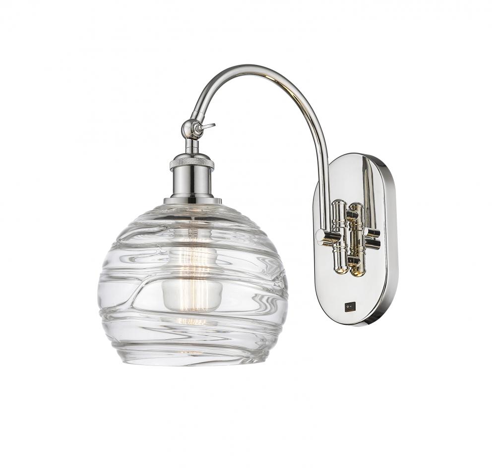 Athens Deco Swirl - 1 Light - 8 inch - Polished Nickel - Adjustable Swing Arm