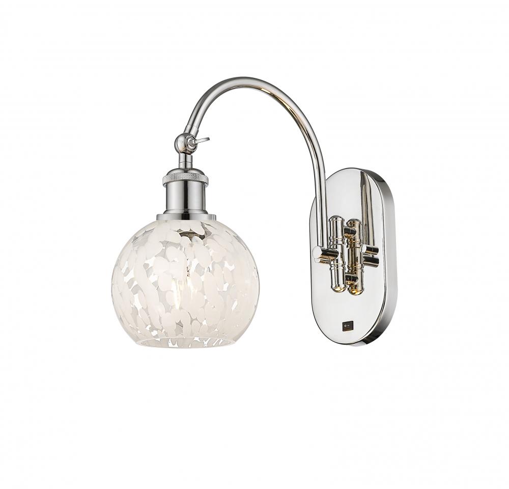 White Mouchette - 1 Light - 6 inch - Polished Nickel - Adjustable Swing Arm