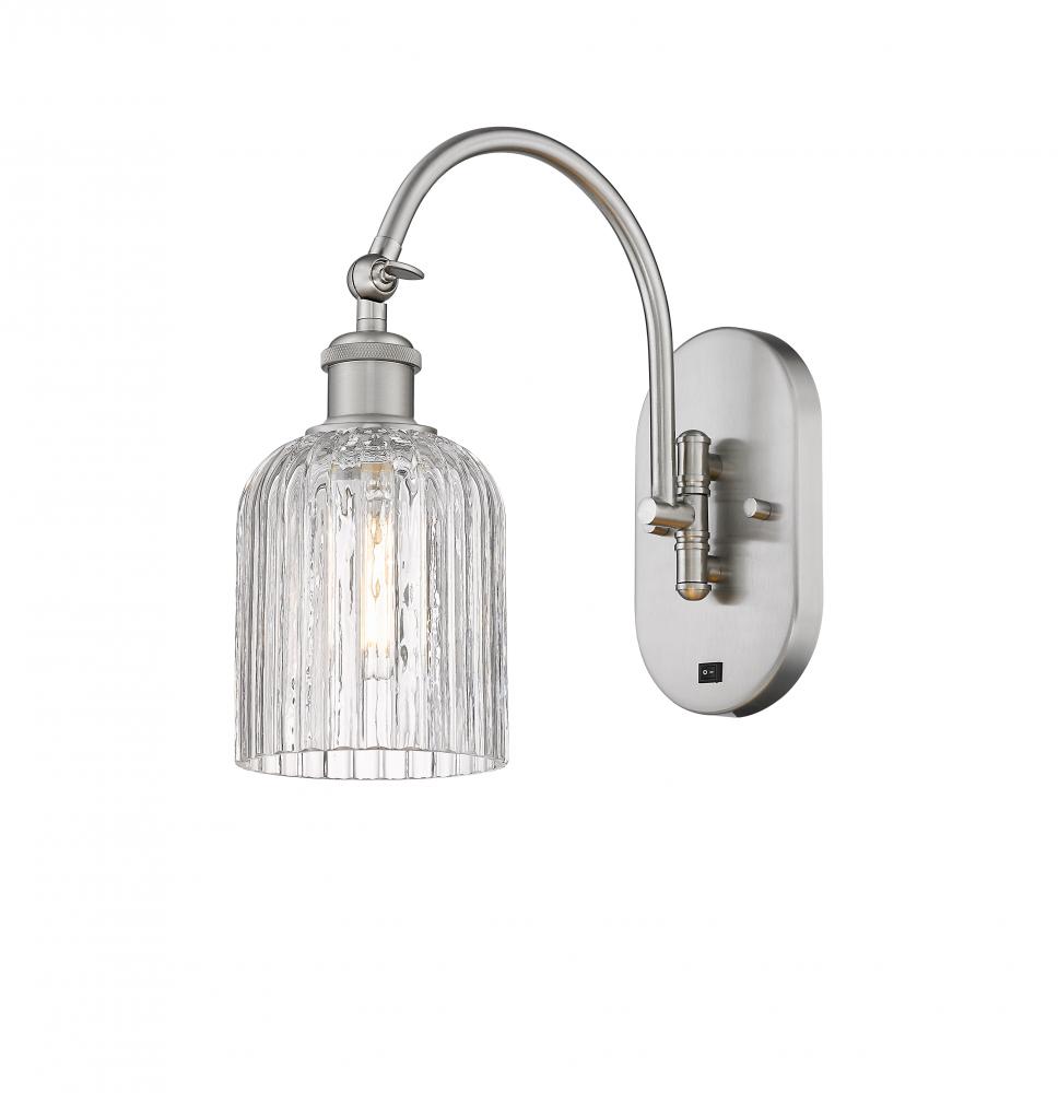 Bridal Veil - 1 Light - 5 inch - Brushed Satin Nickel - Adjustable Swing Arm