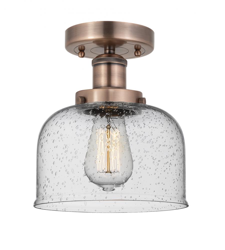 Bell - 1 Light - 8 inch - Antique Copper - Semi-Flush Mount