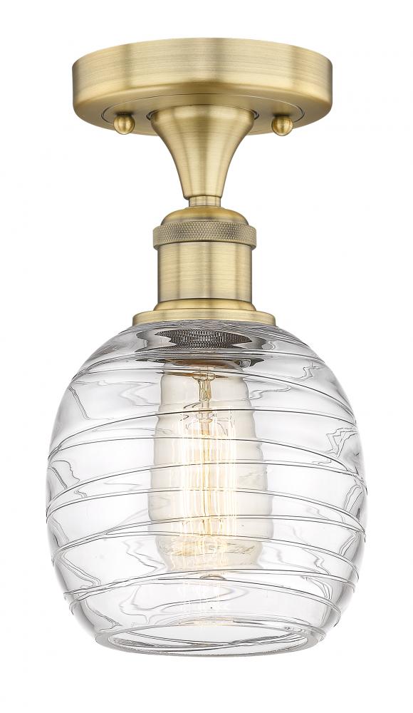 Belfast - 1 Light - 6 inch - Brushed Brass - Semi-Flush Mount