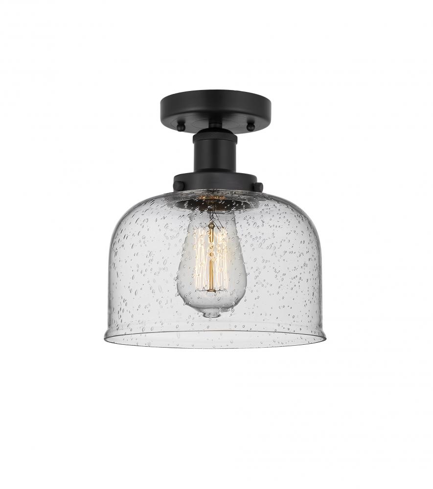 Bell - 1 Light - 8 inch - Matte Black - Semi-Flush Mount