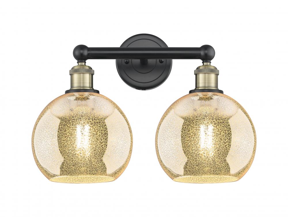 Athens - 2 Light - 17 inch - Black Antique Brass - Bath Vanity Light