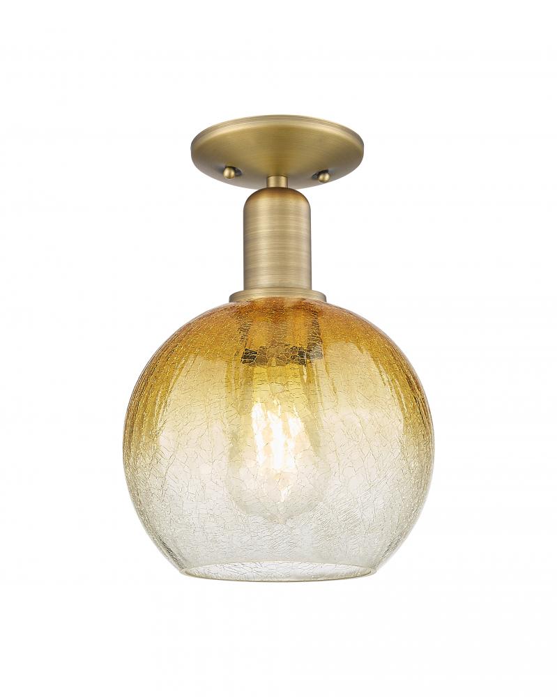 Brookhaven Globe - 1 Light - 6 inch - Satin Gold - Semi-Flush Mount