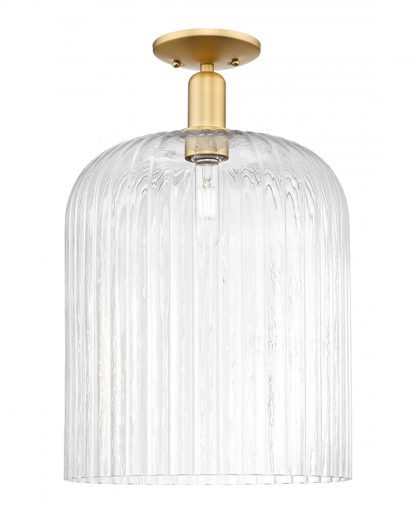 Bridal Veil - 1 Light - 12 inch - Satin Gold - Semi-Flush Mount