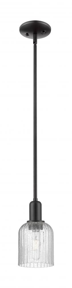 Bridal Veil - 1 Light - 6 inch - Matte Black - Mini Pendant