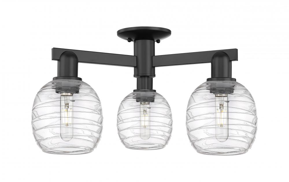 Belfast - 3 Light - 24 inch - Brushed Brass - Semi-Flush Mount