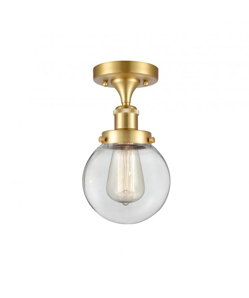 Beacon - 1 Light - 6 inch - Satin Gold - Flush Mount