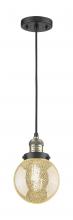 Innovations Lighting 201C-BAB-G208-6 - Beacon - 1 Light - 6 inch - Black Antique Brass - Cord hung - Mini Pendant