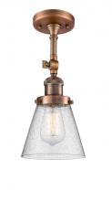 Innovations Lighting 201F-AC-G64 - Cone - 1 Light - 6 inch - Antique Copper - Semi-Flush Mount