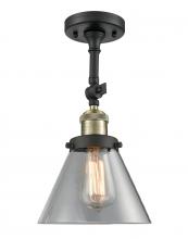 Innovations Lighting 201F-BAB-G42 - Cone - 1 Light - 8 inch - Black Antique Brass - Adjustable Semi-Flush Mount