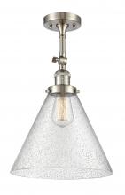 Innovations Lighting 201F-SN-G44-L - Cone - 1 Light - 12 inch - Brushed Satin Nickel - Adjustable Semi-Flush Mount
