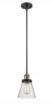 Innovations Lighting 201S-BAB-G64 - Cone - 1 Light - 6 inch - Black Antique Brass - Stem Hung - Mini Pendant