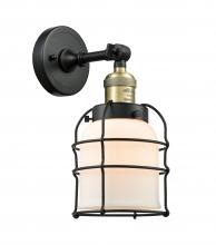 Innovations Lighting 203-BAB-G51-CE - Bell Cage - 1 Light - 6 inch - Black Antique Brass - Adjustable Sconce