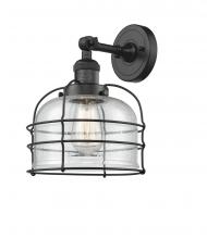 Innovations Lighting 203-BK-G74-CE - Bell Cage - 1 Light - 9 inch - Matte Black - Adjustable Sconce