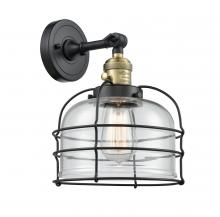 Innovations Lighting 203SW-BAB-G72-CE - Bell Cage - 1 Light - 9 inch - Black Antique Brass - Adjustable Sconce