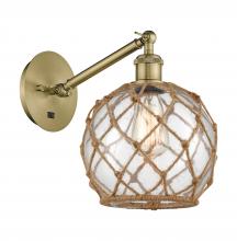 Innovations Lighting 317-1W-AB-G122-8RB - Farmhouse Rope - 1 Light - 8 inch - Antique Brass - Sconce