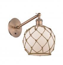 Innovations Lighting 317-1W-AC-G121-8RB - Farmhouse Rope - 1 Light - 8 inch - Antique Copper - Sconce