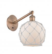 Innovations Lighting 317-1W-AC-G121-8RW - Farmhouse Rope - 1 Light - 8 inch - Antique Copper - Sconce