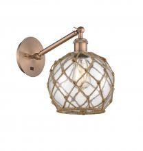 Innovations Lighting 317-1W-AC-G122-8RB - Farmhouse Rope - 1 Light - 8 inch - Antique Copper - Sconce