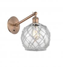 Innovations Lighting 317-1W-AC-G122-8RW - Farmhouse Rope - 1 Light - 8 inch - Antique Copper - Sconce