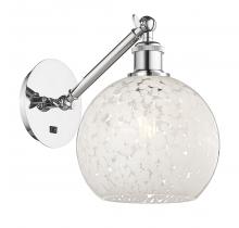 Innovations Lighting 317-1W-PC-G1216-8WM - White Mouchette - 1 Light - 8 inch - Polished Chrome - Adjustable Sconce