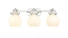 Innovations Lighting 410-3W-PN-G410-7WH - Newton Sphere - 3 Light - 27 inch - Polished Nickel - Bath Vanity Light