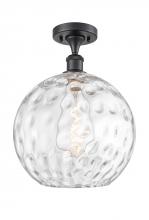Innovations Lighting 516-1C-BK-G1215-12 - Athens Water Glass - 1 Light - 12 inch - Matte Black - Semi-Flush Mount