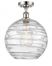 Innovations Lighting 516-1C-PN-G1213-12 - Athens Deco Swirl - 1 Light - 12 inch - Polished Nickel - Semi-Flush Mount