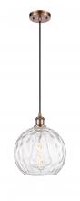 Innovations Lighting 516-1P-AC-G1215-10 - Athens Water Glass - 1 Light - 10 inch - Antique Copper - Cord hung - Mini Pendant
