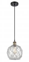 Innovations Lighting 516-1P-BAB-G122-8RW - Farmhouse Rope - 1 Light - 8 inch - Black Antique Brass - Cord hung - Mini Pendant