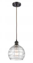 Innovations Lighting 516-1P-OB-G1213-8 - Athens Deco Swirl - 1 Light - 8 inch - Oil Rubbed Bronze - Cord hung - Mini Pendant