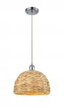 Innovations Lighting 516-1P-PC-RBD-12-NAT - Woven Rattan - 1 Light - 12 inch - Polished Chrome - Multi Pendant