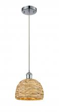 Innovations Lighting 516-1P-PC-RBD-8-NAT - Woven Rattan - 1 Light - 8 inch - Polished Chrome - Multi Pendant